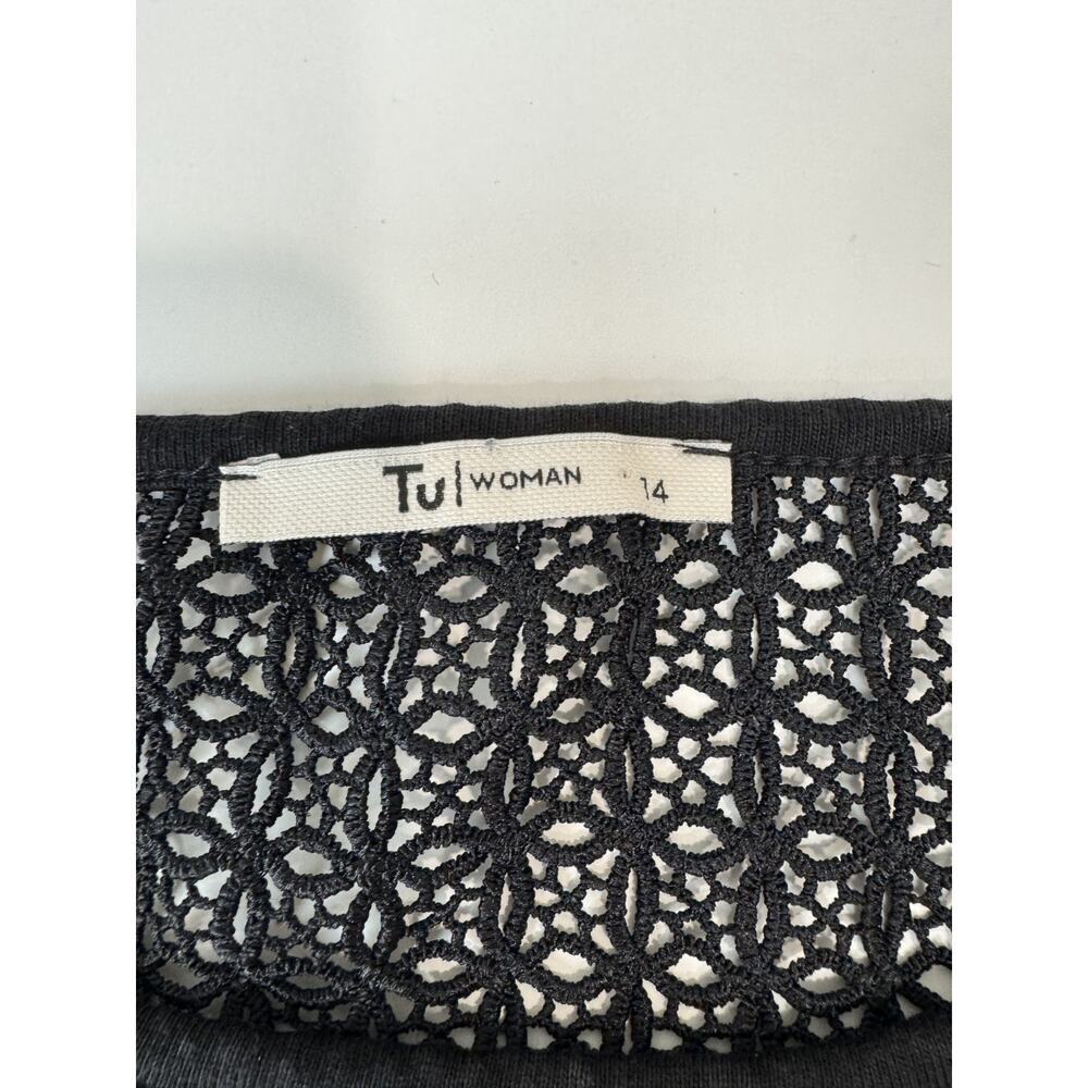 TU Woman Black Lace Yoke Sleeveless Top Romanitc Gothic Whimsigoth Tank Size 14 - Picture 5 of 7
